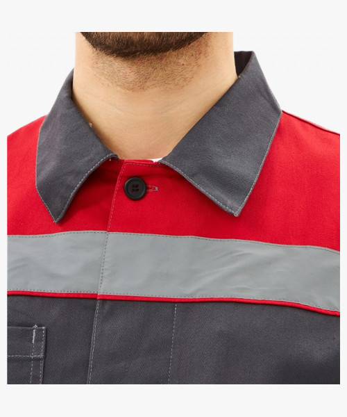 Костюм Липецк-2 СОП CH (тк.Смесовая,280) п/к, т.серый/красный