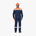 Костюм СИРИУС-МАСТЕР летний: куртка, полукомбинезон, темно-синий с оранжевой отделкой