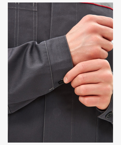 Костюм Липецк-1 СОП CH (тк.Смесовая,280) брюки, т.серый/красный