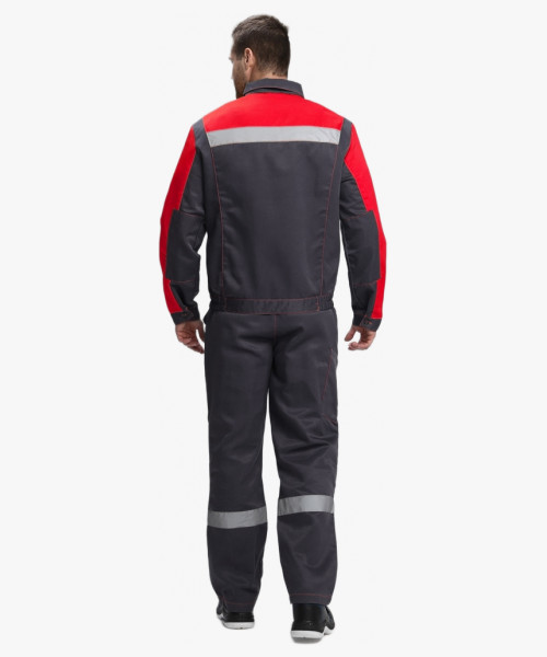 Костюм Сфера NEW (тк.Смесовая,210) п/к, т.серый/красный