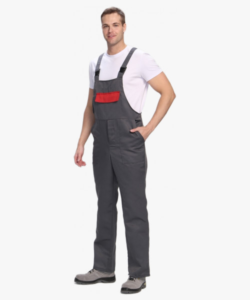 Полукомбинезон для ИТР (тк.Смесовая,210), серый/красный