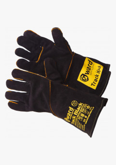 Track Black Краги из спилка черного цвета с широким раструбом