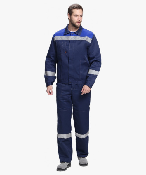 Костюм Лигор-1 СОП К. (тк.Смесовая,210) брюки, т.синий/васильковый