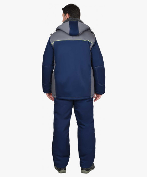 Костюм СИРИУС-ФАВОРИТ зимний: куртка, брюки т.синий со ср.серым