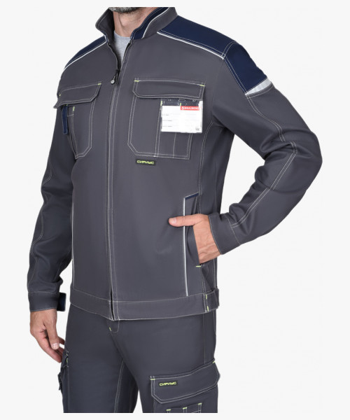 Куртка СИРИУС-ДЖЕТ короткая, т.серая с синим тк. мех. стрейч с ВО