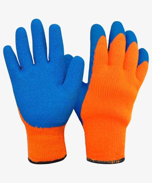 Перчатки утепл. акриловые со вспененным латекс. покрытием, цвет в ассортименте