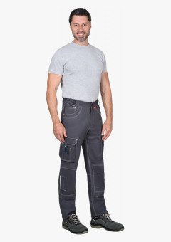 Брюки СИРИУС-ДЖЕТ т.серый с синим тк. стрейч с ВО