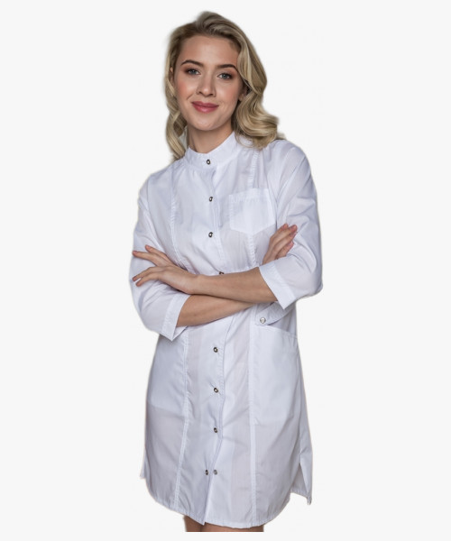 Халат женский Симпл-001 (тк.Смесовая,120) MedLine, белый