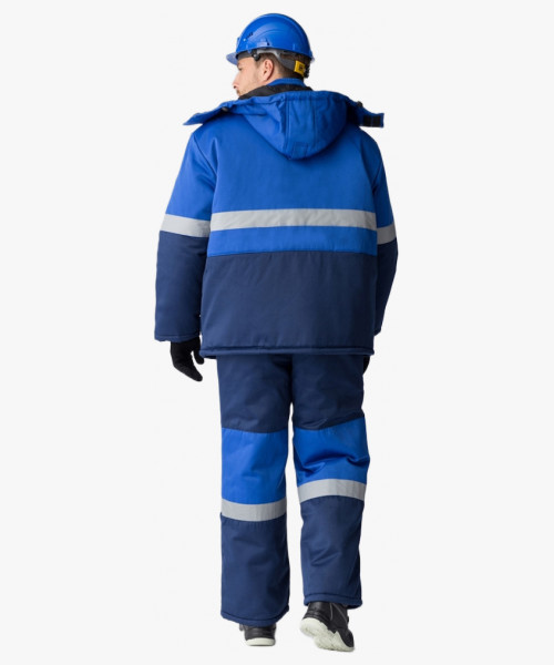 Костюм зимний Профи-Норд (Смесовая, 250) п/к, темно-синий/васильковый