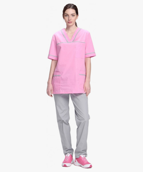 Костюм женский Ирис (тк.ТиСи), ярко-розовый/серый