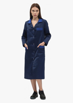 Халат женский (тк.Смесовая,210), т.синий/васильковый