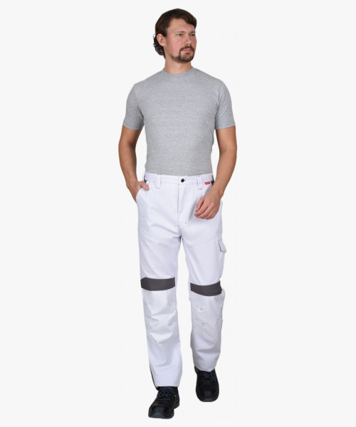 Костюм СИРИУС-ЦИТРИН куртка, брюки белый со средне-серым