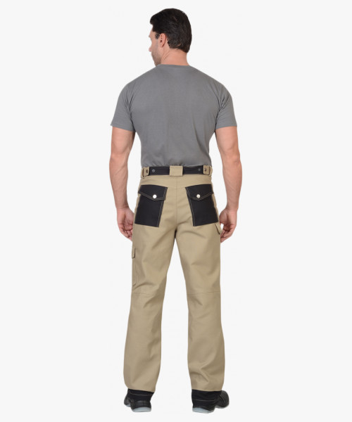 Брюки СИРИУС-ВЕСТ-ВОРК бежевый с черным пл. 275 г/кв.м