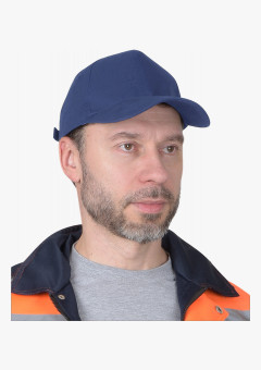 Кепка-бейсболка синяя (пакет по 50 шт.,в упаковке 200 шт.)