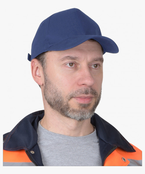 Кепка-бейсболка синяя (пакет по 50 шт.,в упаковке 200 шт.)