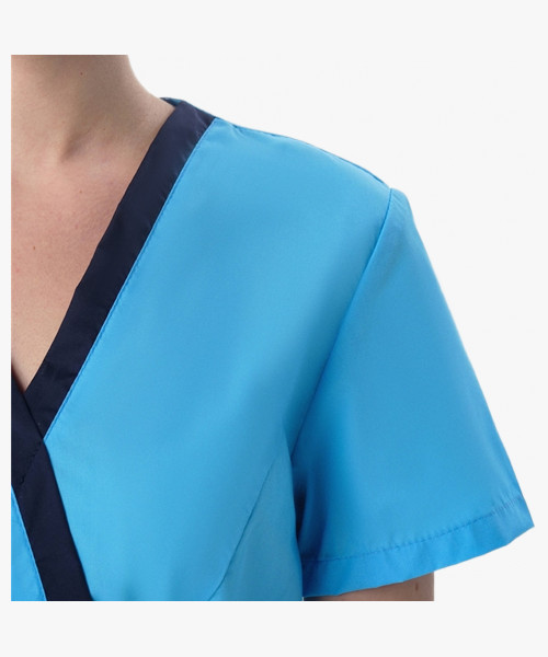 Костюм женский Симпл-001 (тк.Смесовая,120) MedLine, т.синий/голубой