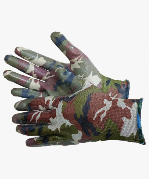 MILITARY Перчатки нейлоновые с нитриловым покрытием