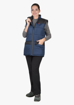 Жилет СИРИУС-ЕВРОНИКА утеплённый синий с чёрным