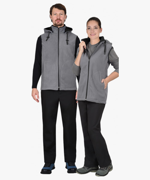 Жилет СИРИУС-ТЕХНО серый (флис дублированный)