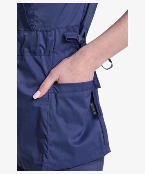 Костюм женский хирургический Модерн-004 (тк.Стрейч,120) MedLine, т.синий
