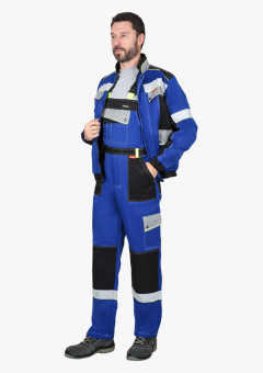 Костюм СИРИУС-ПОЛИНОМ куртка, п/к василек с черным и СОП 50 мм
