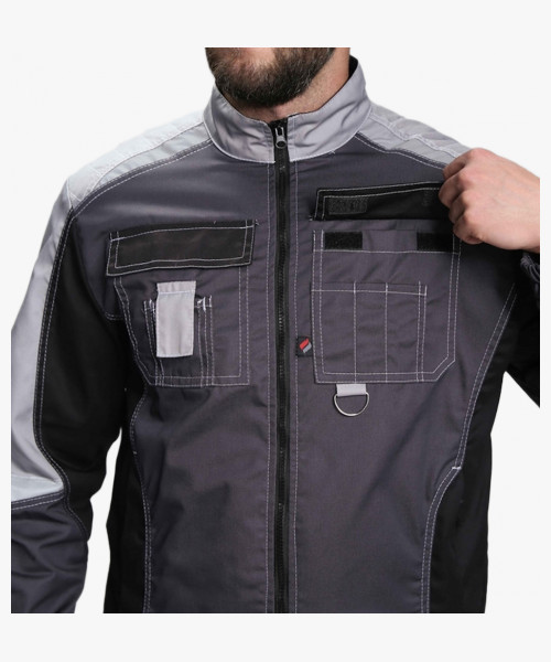 Костюм Вектрон-1 (тк.Смесовая,240) брюки, т.серый/св.серый/черный