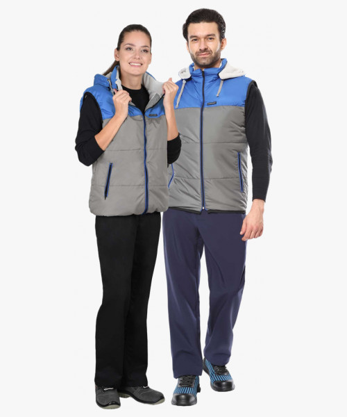 Жилет СИРИУС-ДРАЙВ (на подкладке флис) серый с васильковым