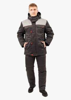 Костюм зимний Флофт-К (тк.Смесовая,210) брюки, т.серый/св.серый