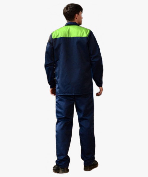 Костюм рабочий (тк.Смесовая,210) брюки, т.синий/лимонный