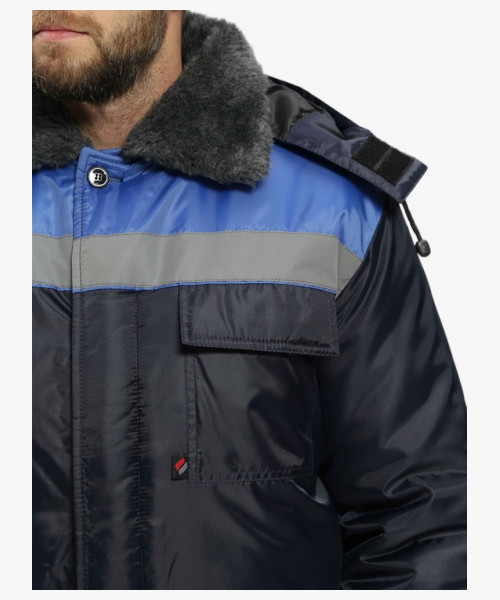 Костюм зимний Труженик-Ультра-2 (тк.Оксфорд) п/к, т.синий/васильковый