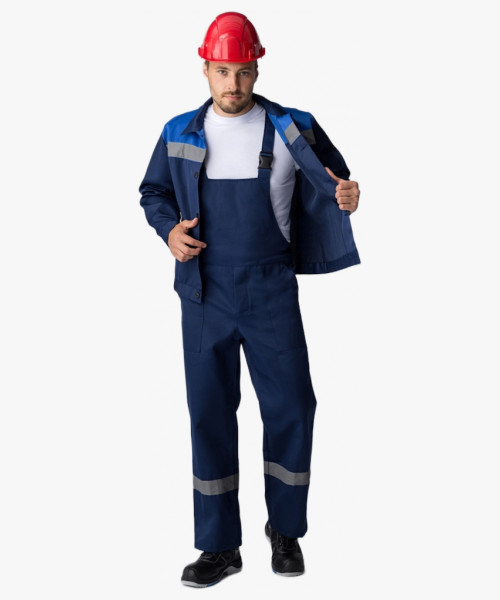 Костюм Труженик-2 СОП (тк.Смесовая,210) п/к, т.синий/васильковый