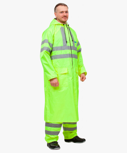 Плащ влагозащитный сигнальный с СОП ExtraVision WPL (225 гр/м2) лимонный (ЧЗ)