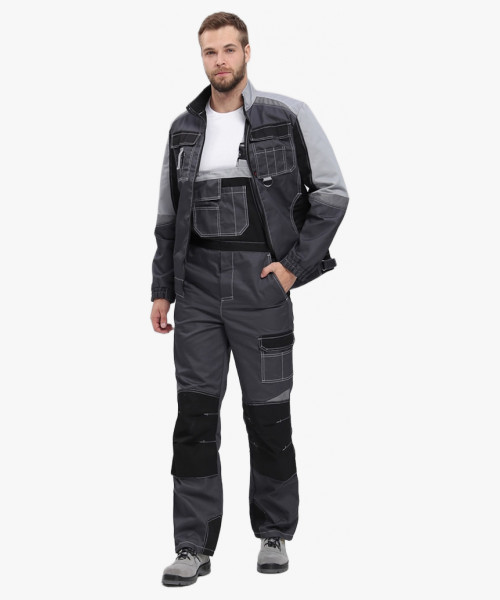 Костюм Вектрон-2 (тк.Смесовая,240) п/к, т.серый/св.серый/черный