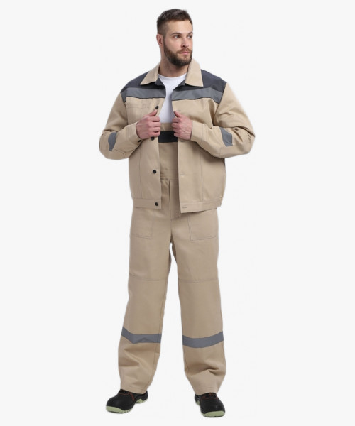 Костюм Лигор-2 СОП (тк.Смесовая,210) п/к, бежевый/т.серый