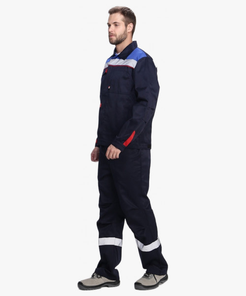 Костюм Флофт-1 СОП У. (тк.Смесовая,210) брюки, т.синий/васильковый/красный