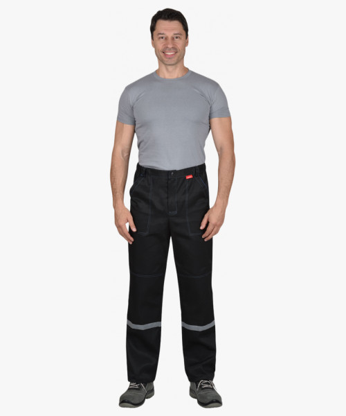 Костюм СИРИУС-МЕХАНИК куртка, брюки черный с васильковым и СОП