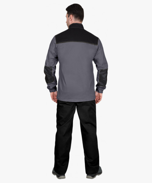 Куртка СИРИУС-МАНХЕТТЕН т.серый с оранж. и черным тк. стрейч пл. 250 г/кв.м