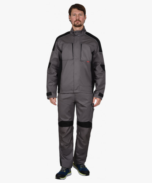 Костюм СИРИУС-ЦИТРИН куртка, п/к ср.серый с черным