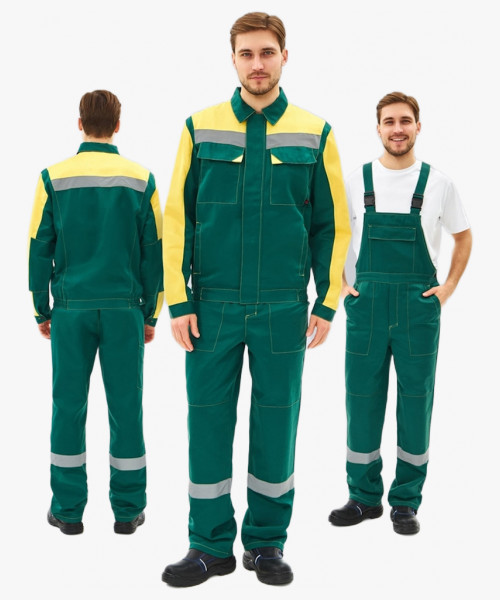 Костюм Сфера-2 СОП CH (тк.Смесовая,210) п/к, зеленый/желтый