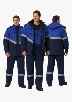 Костюм зимний Экспертный Антистат МВО (тк.Смесовая,245) п/к, т.синий/васильковый