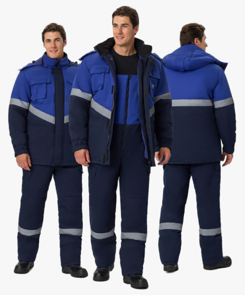 Костюм зимний Экспертный Антистат МВО (тк.Смесовая,245) п/к, т.синий/васильковый