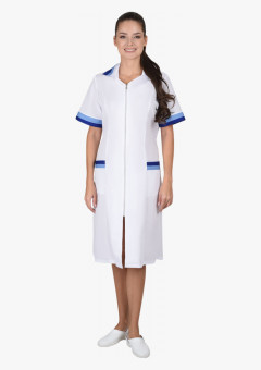 Халат СИРИУС-МИЛА женский белый с голубым и васильковым