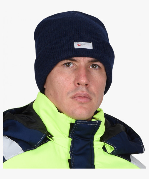 Шапка трикотажная темно-синяя СИРИУС Юка с утеплителем Тинсулейт (х12х120)