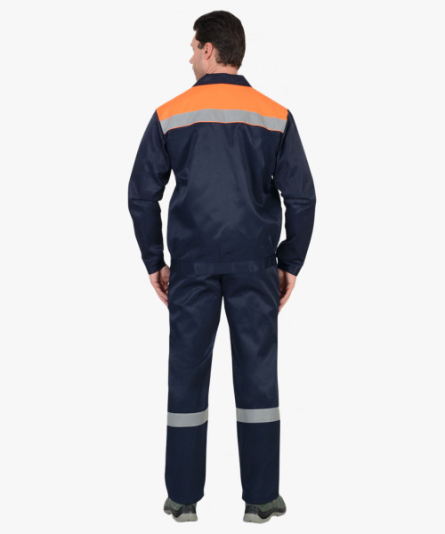 Костюм СИРИУС-СТРОЙГРАД куртка, п/к т.синий с оранжевым СОП 50мм