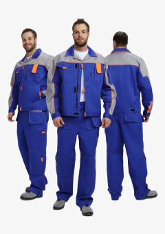 Костюм Союз-Профессионал-1 CH МВО (тк.Смесовая,240) брюки, васильковый/св.серый/оранжевый