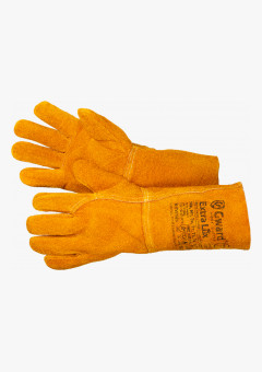 Extra Lux Краги из спилка оранжевого цвета без подкладки