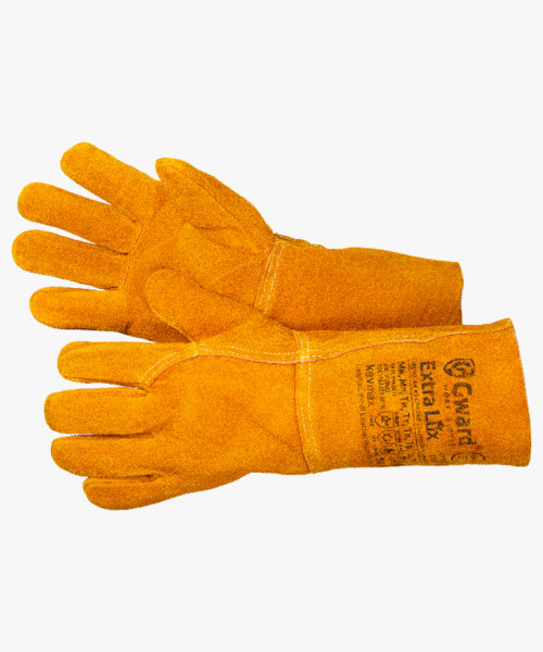 Extra Lux Краги из спилка оранжевого цвета без подкладки