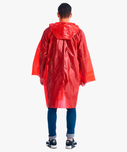 Плащ-дождевик СИРИУС-ЛЮКС на липучке ПВД 80 мкр. пропаянные швы, красный