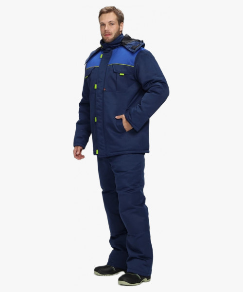 Костюм зимний Флофт-1 (тк.Смесовая,210) брюки, т.синий/васильковый