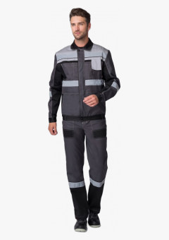 Костюм Виват-2 Премиум IMP (тк.Смесовая,240) п/к, т.серый/черный/св.серый